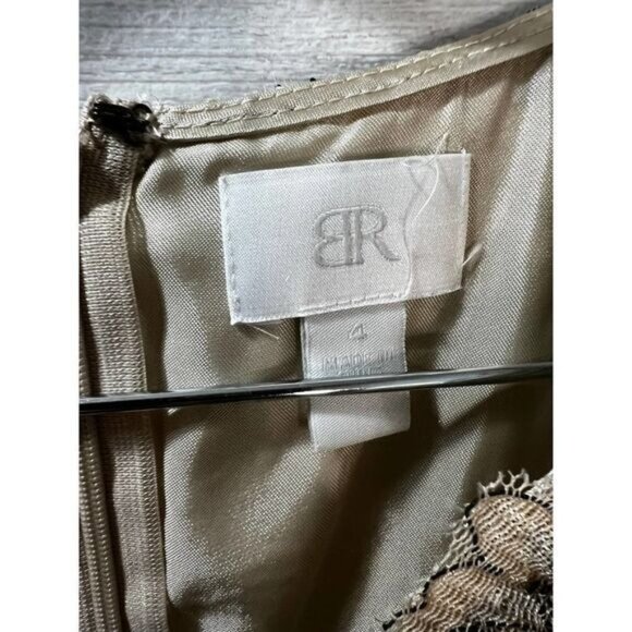 Banana‎ Republic Gold Lace Floral Rose Holiday Event Formal Dress - Picture 3 of 4